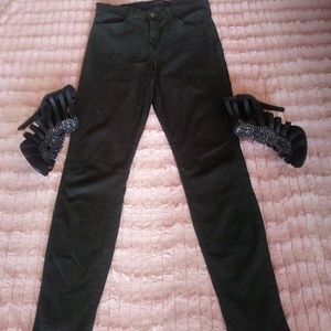 J Brand Olive Presidio Sateen High Rise Size 28